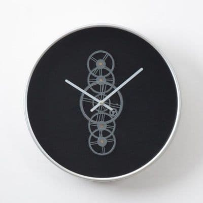 46CM Black & Silver Gears Wall Clock