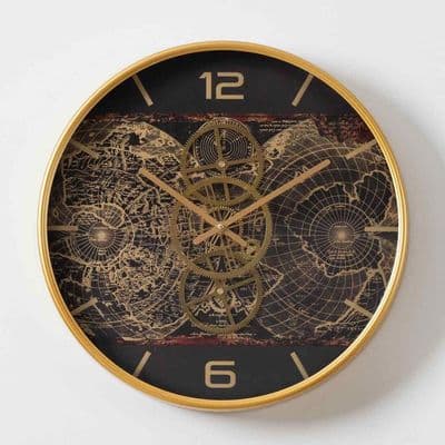 46CM Gold Gears Wall Clock