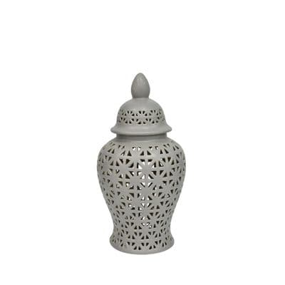46cm Luxe Decor Ginger Jar Matte Grey
