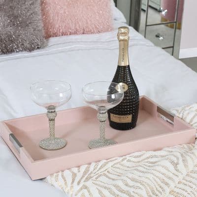 50x30 Faux Litchi Grain Tray Light Pink