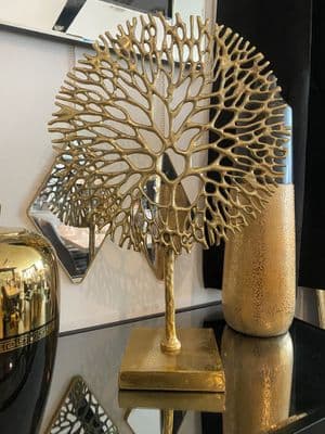 51cm Gold Metal Round Tree Coral Sculpture