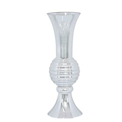 55cm Silver Glass Flared Vase