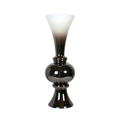 60cm White and Smoke Glass Vase