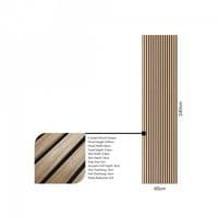 60cm x 240cm Dark Walnut Fluted Wall Panel - Home Luxe Interior