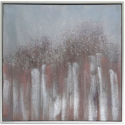 62.5x62.5 Framed Abstract Canvas Pink Silver
