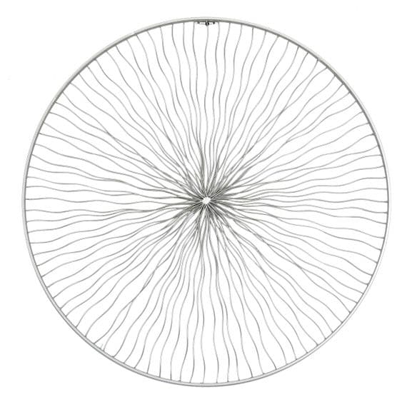 76cm Silver Round Metal Wall Art