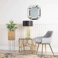 85cm Silver And Gold Square Plant Stand