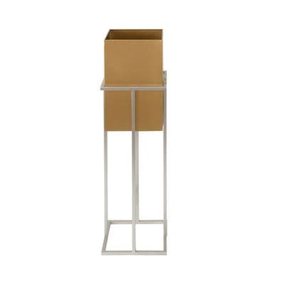 85cm Silver And Gold Square Plant Stand
