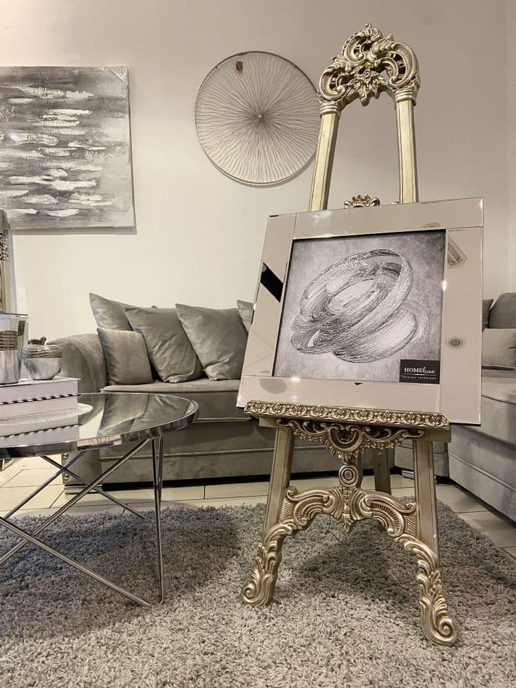 Abstract Silver Whirlwind Wall Art Mirror Frame