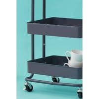 Acero Three-Tier Grey Metal Trolley – Home Luxe Interior