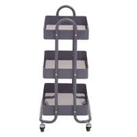 Acero Three-Tier Grey Metal Trolley – Home Luxe Interior
