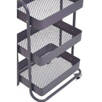 Acero Three-Tier Grey Metal Trolley – Home Luxe Interior