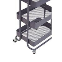 Acero Three-Tier Grey Metal Trolley – Home Luxe Interior