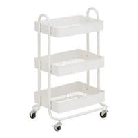 Acero Three-Tier White Metal Trolley – Home Luxe Interior