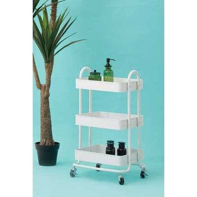 Acero Three-Tier White Metal Trolley – Home Luxe Interior