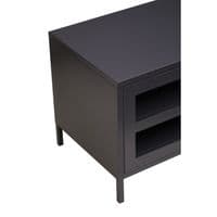 Acier Two Door Black Metal Media Unit - Home Luxe Interior