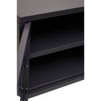 Acier Two Door Black Metal Media Unit - Home Luxe Interior