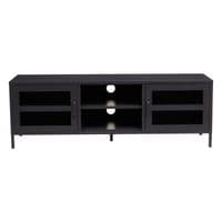 Acier Two Door Black Metal Media Unit - Home Luxe Interior