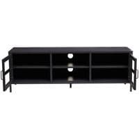Acier Two Door Black Metal Media Unit - Home Luxe Interior