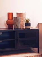 Acier Two Door Black Metal Media Unit - Home Luxe Interior