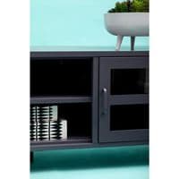 Acier Two Door Grey Metal Media Unit - Home Luxe Interior