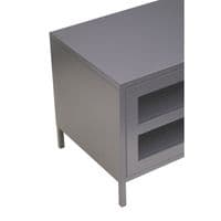 Acier Two Door Grey Metal Media Unit - Home Luxe Interior