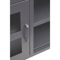 Acier Two Door Grey Metal Media Unit - Home Luxe Interior