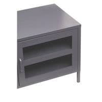 Acier Two Door Grey Metal Media Unit - Home Luxe Interior