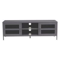 Acier Two Door Grey Metal Media Unit - Home Luxe Interior