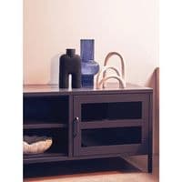 Acier Two Door Grey Metal Media Unit - Home Luxe Interior