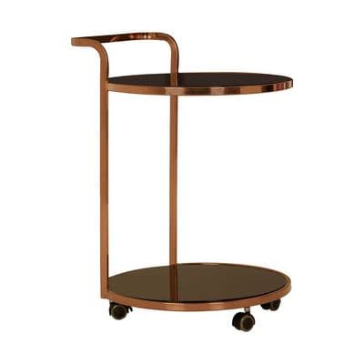 Ackley 2 Tier Rose Gold Finish Drinks Trolley – Home Luxe Interior