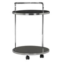 Ackley 2 Tier Silver Drinks Trolley with Black Glass – Home Luxe Interior