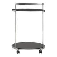 Ackley 2 Tier Silver Drinks Trolley with Black Glass – Home Luxe Interior