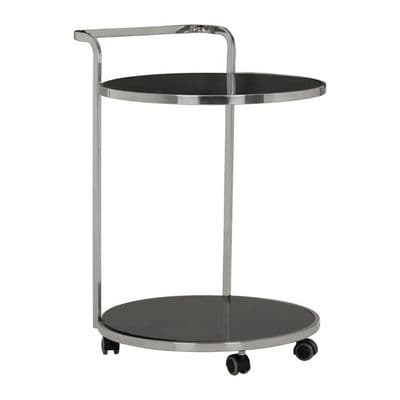 Ackley 2 Tier Silver Drinks Trolley with Black Glass – Home Luxe Interior