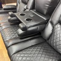 Adorn Black PU Leather Electric Recliner Sofa Set - 3 & 2 Seater