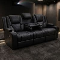 Adorn Black PU Leather Electric Recliner Sofa Set - 3 & 2 Seater