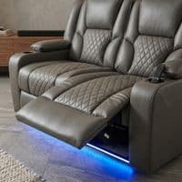Adorn Grey PU Leather Electric Recliner Sofa Set - 3 & 2 Seater