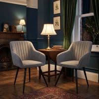 Alba Grey Dining Chairs 2pk – Quilted Back & Black Legs
