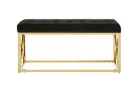 Allure Bench Black & Gold Frame | Home Luxe Interior