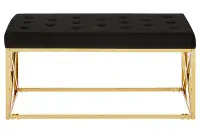 Allure Bench Black & Gold Frame | Home Luxe Interior