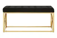 Allure Bench Black & Gold Frame | Home Luxe Interior