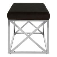 Allure Bench Black & Silver Frame | Home Luxe Interior