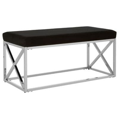 Allure Bench Black & Silver Frame | Home Luxe Interior