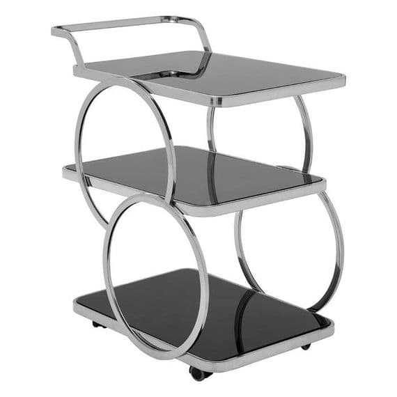 Alvaro Chrome Finish Drinks Trolley – Home Luxe Interior