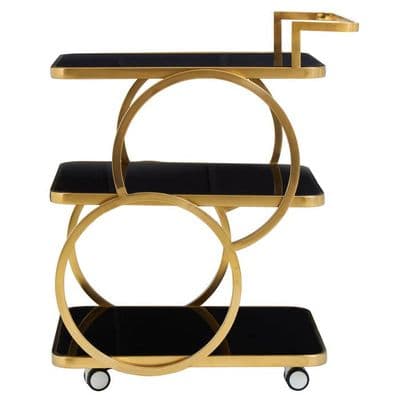 Alvaro Gold Finish Drinks Trolley – Home Luxe Interior