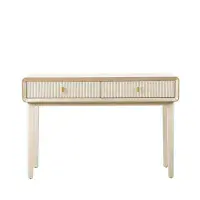 Amelie Cream Elm 2 Drawer Table | Home Luxe Interior