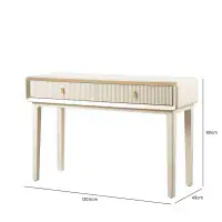 Amelie Cream Elm 2 Drawer Table | Home Luxe Interior
