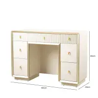 Amelie Cream Elm 7 Drawer Dressing Table | Home Luxe Interior