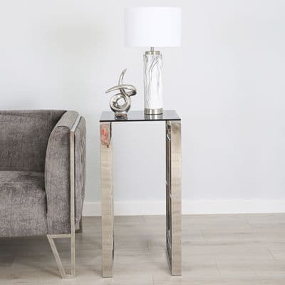 Amex Chrome Clear Shelf Telephone Table