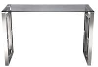 Amex Square Design Console Table Chrome & Smoke Glass